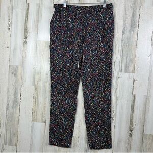 Diane Von Furstenberg DVF Women's Silk Pants 12 Martine Galaxy Black Trouser DVF